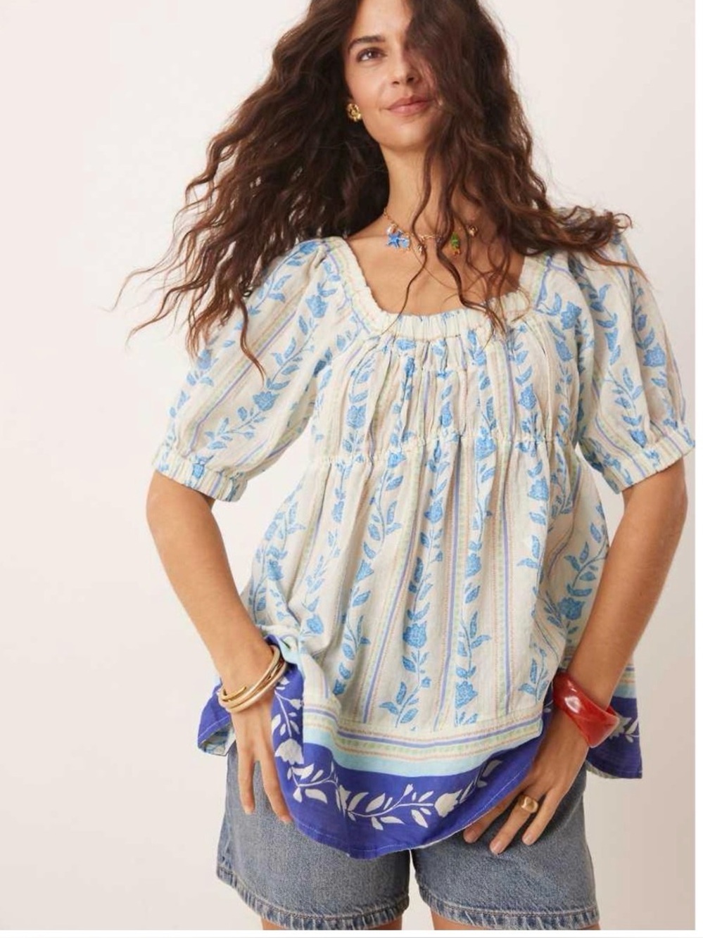 Free People
Women's White Santorini
Print Blouse